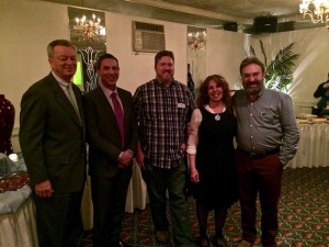 Nyack Ambassadors, March 2016, from left to right: Richard Kohlhausen, Chair, Nyack Hospital Board of Trustees; Dr. Mark Geller, President and CEO, Nyack Hospital; Tom Lynch, Owner, Casa del Sol; Beverly Gopin and Seth Gopin, co-owners, Metal & Stone Jewelers